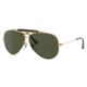 Ray-Ban RB3138 Shooter Sunglasses, Legend Gold Frame, Green Lens, 58, RB3138-923931-58