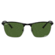 Ray-Ban RB3686 Sunglasses, Black On Silver Frame, Dark Green Lens, Polarized, 57, RB3686-9144P1-57