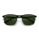 Ray-Ban RB3686 Sunglasses, Black On Silver Frame, Dark Green Lens, Polarized, 57, RB3686-9144P1-57