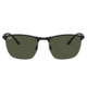 Ray-Ban RB3686 Sunglasses, Matte Black On Black Frame, Green Lens, 57, RB3686-186-31-57