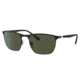 Ray-Ban RB3686 Sunglasses, Matte Black On Black Frame, Green Lens, 57, RB3686-186-31-57