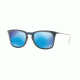 Ray-Ban RB4221 Single Vision Prescription Sunglasses RB4221-617055-50 - Lens Diameter 50 mm, Frame Color Shot Blue Rubber