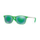 Ray-Ban RJ9061S Sunglasses 70073R-49 - Green Fluo Trasp Rubber Frame, Light Green Mirror Green Lenses
