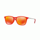 Ray-Ban RJ9061SF Single Vision Prescription Sunglasses RJ9061SF-70106Q-52 - Lens Diameter 52 mm, Frame Color Red Fluo Trasparent Rubber