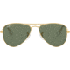 Ray-Ban RJ9506S Junior Aviator Sunglasses - Kid's, Gold Frame, Green Lenses, 223/71-52