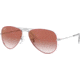 Ray-Ban RJ9506S Junior Aviator Sunglasses - Kid's, Silver On Top Red Frame, Red Mirror Red Lenses, 274/V0-50