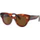 Ray-Ban Roundabout RB2192 Sunglasses, Striped Havana, Polar Brown, 47, RB2192-954-57-47