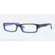 Ray-Ban RX5246 Prescription Eyeglasses 5224-50 - Top Black On Matte Blue Frame, Demo Lens Lenses