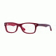 Ray-Ban RY1531 Eyeglass Frames 3592-48 - Top Red On Opalin Red Frame