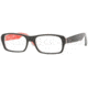 Ray-Ban RX5223 Progressive Prescription Eyeglasses 2479-5417 - Top Black On White / Red Frame