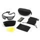 Revision Unisex Shadowstrike Ballistic Sunglass Deluxe, Black, w/ Clear, Solar, Yellow Lenses, 4-0750-0203
