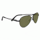 Serengeti Brando Sunglasses, Pilot Satin Black Frame, 555nm Lens 7886