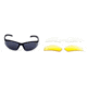 Survival Optics Sunglasses X Change/Vector Sunglasses, Black Frame, Pouch/SOS Logo, Pc Blue Xlt, Smoke, Yellow, Clear Lens 1041