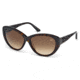 Swarovski SK0053 Sunglasses - Dark Havana Frame Color, Gradient Brown Lens Color