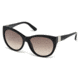 Swarovski SK0087 Sunglasses - Shiny Black Frame Color, Brown Gradient Lens Color