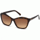 Swarovski SK0135 Sunglasses - Dark Havana Frame Color, Gradient Brown Lens Color