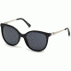 Swarovski SK0155 Sunglasses - Shiny Black Frame Color, Smoke Mirror Lens Color