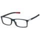 Tag Heuer 0511 Progressive Prescription Eyeglasses, Matte Black Frame - Matte Black/Red Temples Frame, Clear Lens-0511-001PR