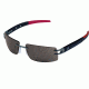Tag Heuer L-Type LW Sunglasses, Anthracite Ceramic Frame/Calfskin Carbon Black Red Temples, Grey Outdoor Lens 0401-120