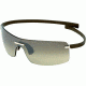 Tag Heuer Rimless Curve Sunglasses, Shiny Palladium Frame/Havana Temples, Gradient Brown Outdoor Lens 5102-202