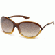 Tom Ford FT0008 Sunglasses - Dark Brown Frame Color, Gradient Brown Lens Color