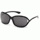 Tom Ford FT0008 Sunglasses - Shiny Black Frame Color, Smoke Lens Color