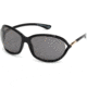 Tom Ford FT0008 Sunglasses - Shiny Black Frame Color, Smoke Polarized Lens Color