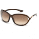 Tom Ford FT0008 Sunglasses - Shiny Dark Brown Frame Color, Gradient Brown Lens Color