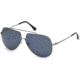 Tom Ford FT0586 Sunglasses - Shiny Dark Ruthenium Frame Color, Blue Lens Color