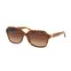 Tory Burch TY7098 Sunglasses 161513-55 - Brown Translucent Horn Frame, Dark Brown Gradient Lenses