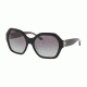 Tory Burch TY7120 Sunglasses 165311-57 - Black/black White Zig Zag Prin Frame, Grey Gradient Lenses
