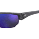 Under Armour Blitzing Sunglasses with Transparent Grey Frame and Blue to Grey Mirror Lens, Medium, UA0012S KB7-W1