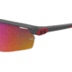 Under Armour Gametime JR Sunglasses with Solid Jet Grey Frame and Red Temple Tips with Infrared Mirror Lens, Medium, UA7001S R6S-B3