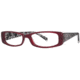 Visions 186 Single Vision Prescription Eyeglasses - Frame Red/Black, Size 53/15mm VIVISION18602