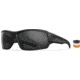 Wiley X Changeable Series Breach XL 2.5 Sunglasses, Matte Black Frame Gunmetal Logo, Grey Clear Rust Lens, CHBRC08XL