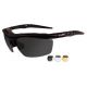 Wiley X Guard Sunglasses - 3 Lens Package, 1 Matte Black Frame w/Smoke Grey,Clear,Light Rust Lens, 4006