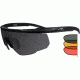 Wiley X Saber Advanced Eyeshields, Matte Black w/ Grey, Rust, red Lenses 309