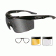 Wiley X WX Talon Sunglasses, Matte Black Frame, Smoke/Clear/Light Rust w/ Blank RX Insert 