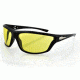 Zan Headgear Florida Sunglass, Shiny Black Frame, Yellow Lenses EZFL01Y