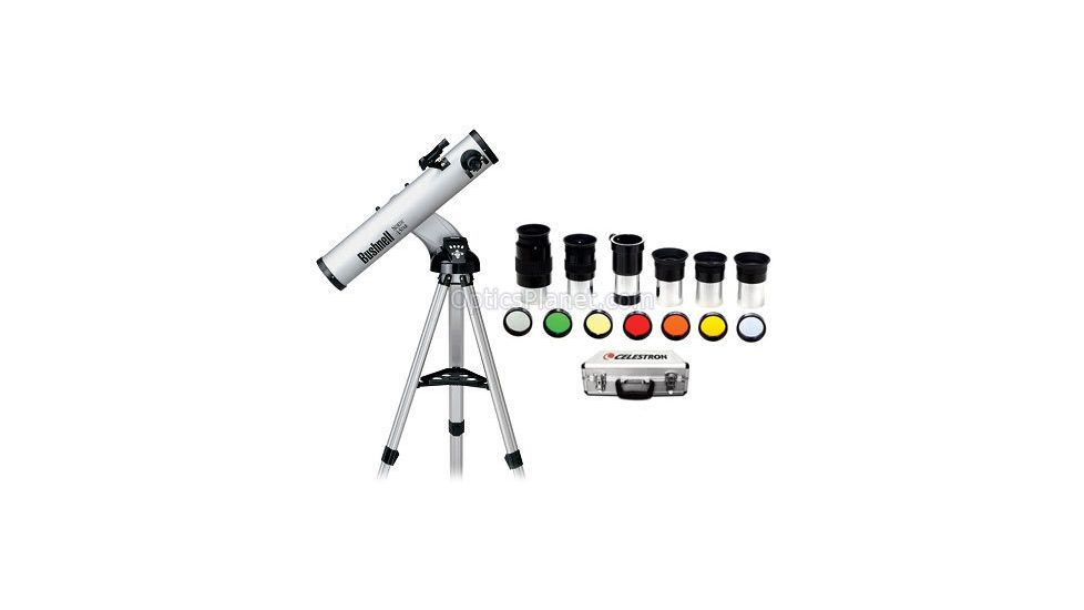 2-PC Clear Sky Astronomy Gift Package - Bushnell 675x4.5'' Telescope RVO, Celestron Telescope Eyepiece/Filter Accessory Kit