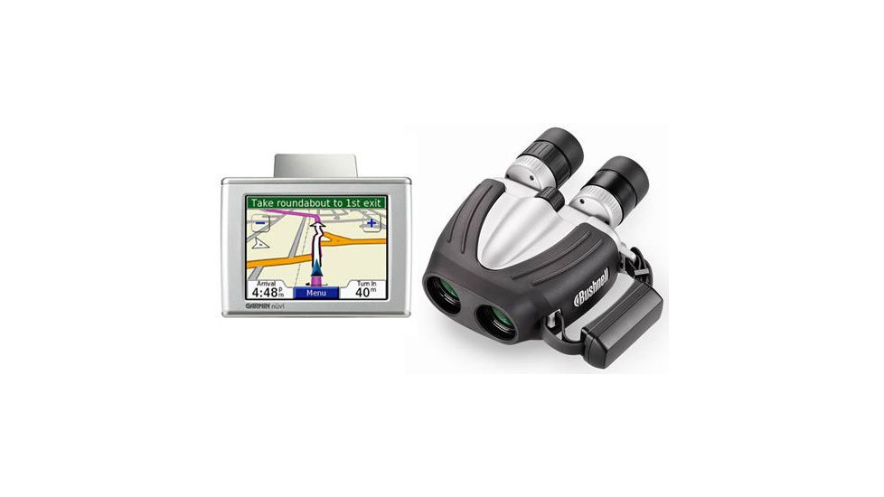 2-PC Elite Pro Hiking Gift Package - Bushnell 10x35 Stableview Image Stabilized Binoculars 181035, Garmin Nuvi 350 Portable GPS Navigator and Digital Entertainment System