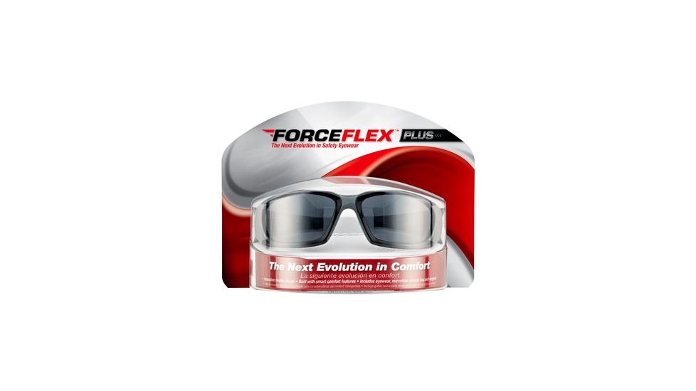 3M ForceFlex Plus Safety Eyewear,Black/Grey Frame,Grey/Scratch Resistant Lens 92235-WZ4