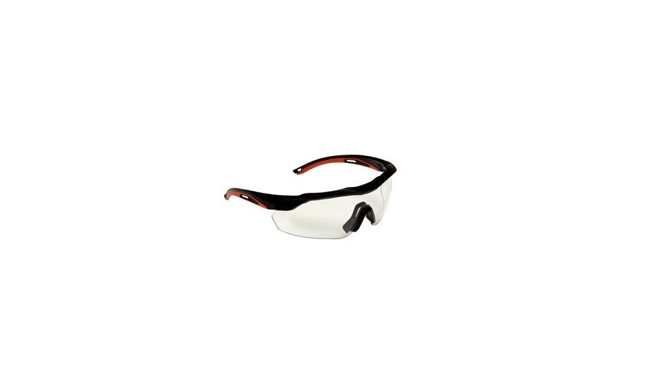 3M Performance Safety Eyewear,Aerodynamic Design,Black/Red Frame,Anti-Fog Clear Lens 47090-WZ4
