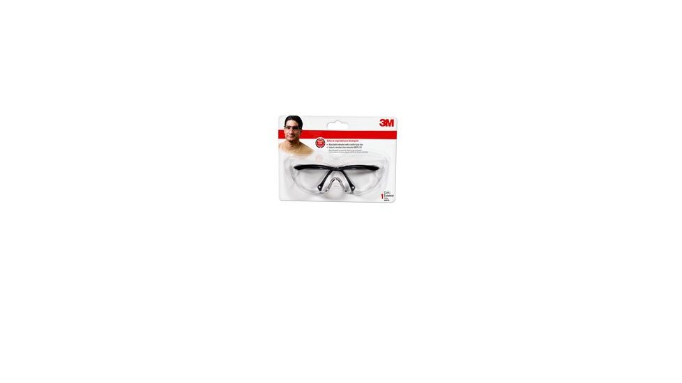 3M Performance Safety Eyewear,Sports Inspired Design,Black Frame,Clear Lens,Ea 90970-00001