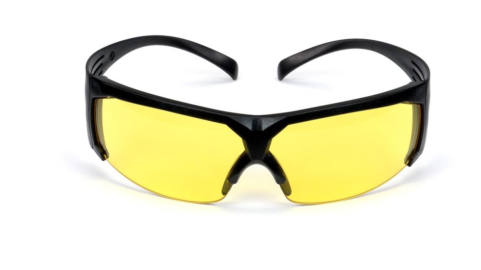 3M SecureFit Tactical Series SF603SGAF-TAC, Amber Scotchgard Anti-Fog lens, Black Frame, 10 ea/case, Black, One size fits most, SF603SGAF-TAC