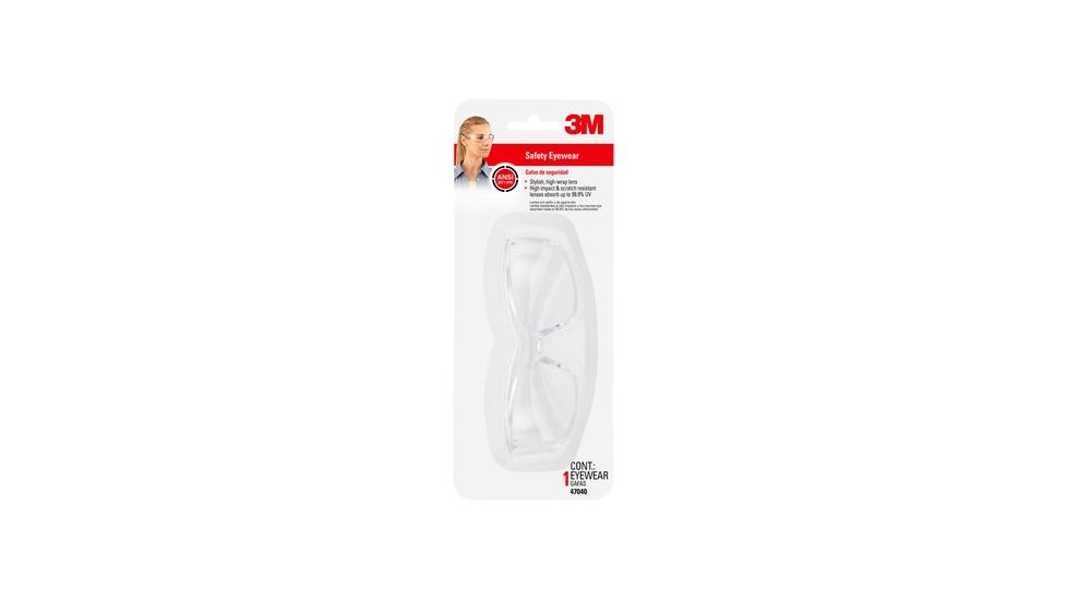 3M Virtua AP, Safety Eyewear,Clear Frame, Clear/Scratch Resistant Lens, 6 47040-WV6