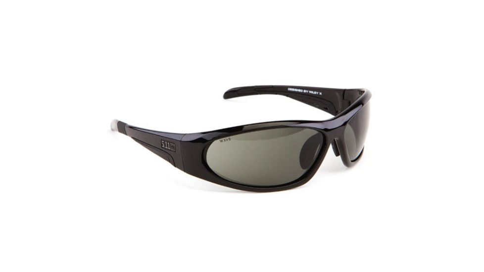 5.11 Ascend Tactical Sunglasses, Black Frame, Smoke Lenses w/ SlickStick Carry Case
