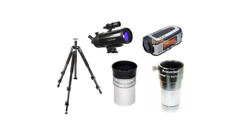 5-PC Elite Astronomy Gift Package, C130mm Mak Spotting Scope, Tripod, SkyScout Personal Planetarium Handheld GPS, Barlow Lens, Telescopes Eyepiece, MAKSKY1