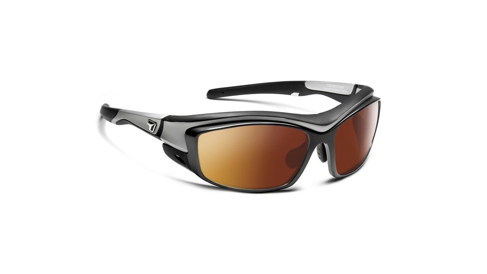 7 Eye Air Dam Rocker Sunglasses w/ Interchangeable Lens,Matte Silver Frame,SV Copper Module, SV Clear  Module,S-L 4954P2