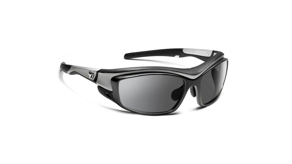 7 Eye Air Dam Rocker Sunglasses w/ Interchangeable Lens,Matte Silver Frame,SV Gray Module, SV Clear  Module,S-L 4954P1